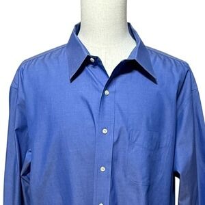 Brooks Brothers Shirt Mens 19 XXXL Blue Long Sleeve Button Up Supima NEW